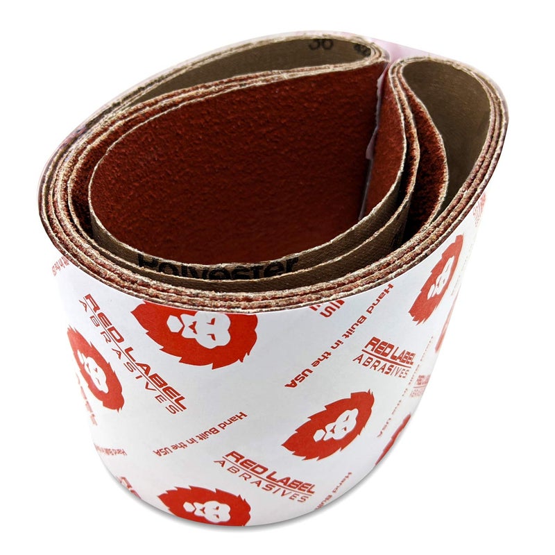 Red Label Abrasives 4 X 36 Inch 36 Grit Metal Grinding EdgeCore Ceramic Sanding Belts, Extra Long Life, 3 Pack - Image 1